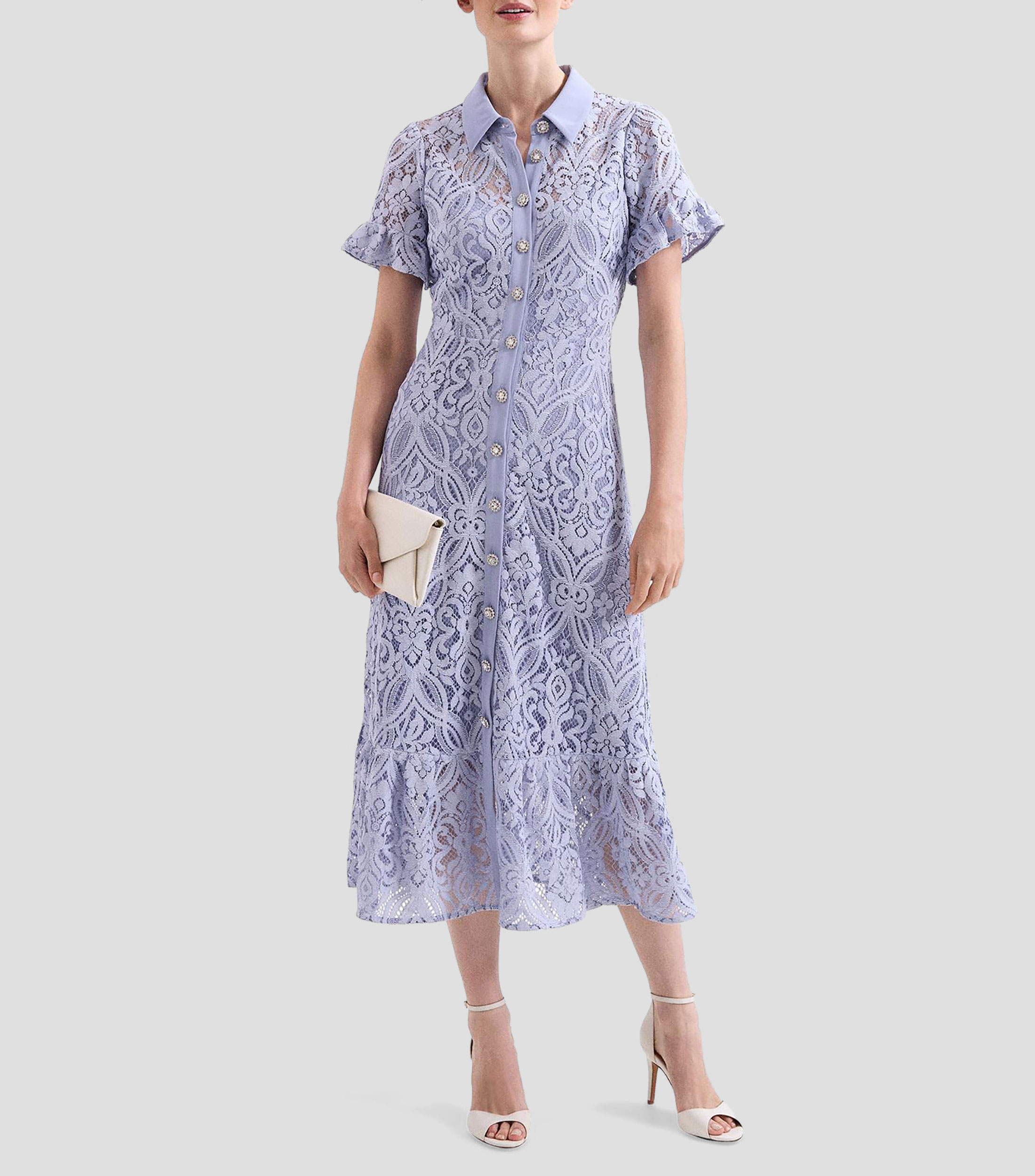 Vestido midi liso Mujer
